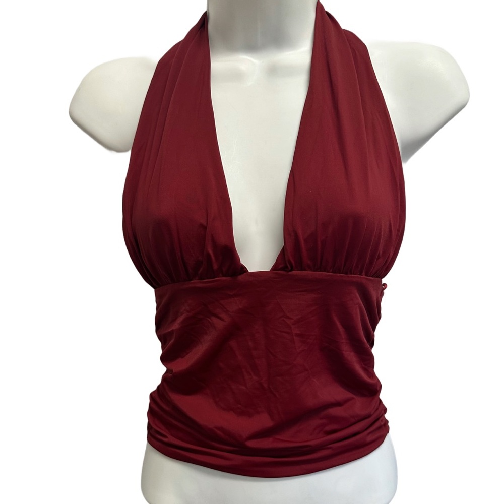 Halter Neck Top in Deep Red